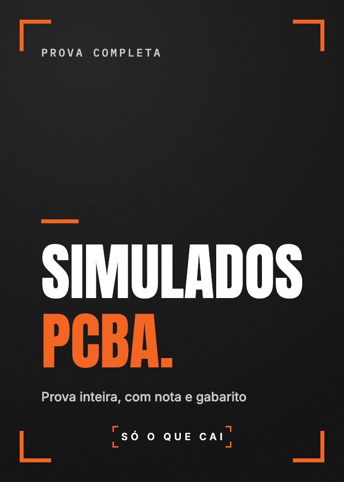 Capa dos Simulados PCBA: prova inteira, com nota e gabarito.